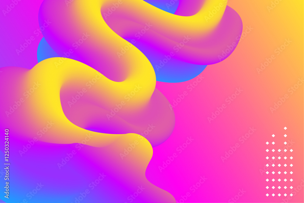 Obraz premium Abstract background with colorful wavy geometry shape