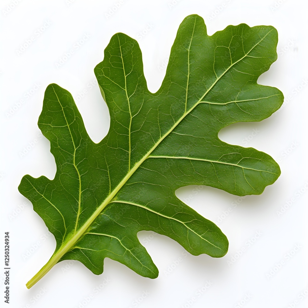 Fresh Green Oak Leaf on White Background Capturing Detailed Texture and Vibrant Color for Nature and Botanical Themes Fresh Green Oak Leaf on White Background Capturing Detailed Texture and Vibrant Color for Nature and Botanical Themes