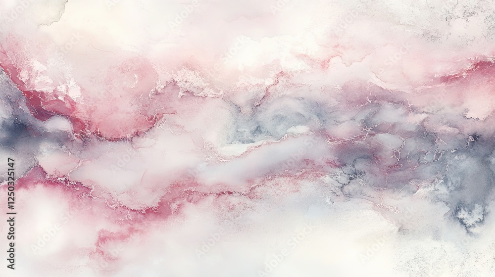 Obraz premium Elegant watercolor background featuring soft pink tones and fluid textures, ideal for greeting cards or invitations.
