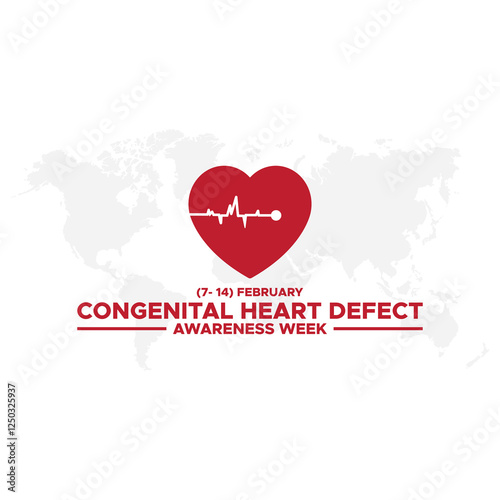 Congenital Heart Defect Awareness Week observed each year during February 7–14 .Calligraphy Poster Design. love icon .Vector illustration.