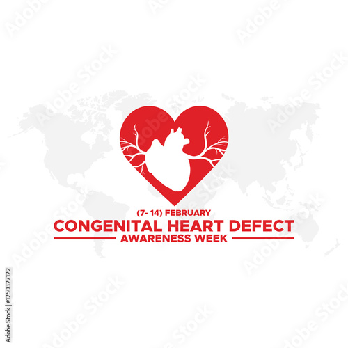 Congenital Heart Defect Awareness Week observed each year during February 7–14 .Calligraphy Poster Design. love icon .Vector illustration.