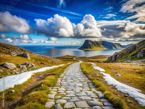 White Stones Path to Knivskjellodden, North Cape, Norway - Scenic Landscape photo