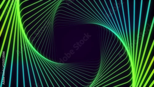 Futuristic abstract neon tunnel lines. A hypnotic, abstract background perfect for sci-fi, technology, and modern digital designs.