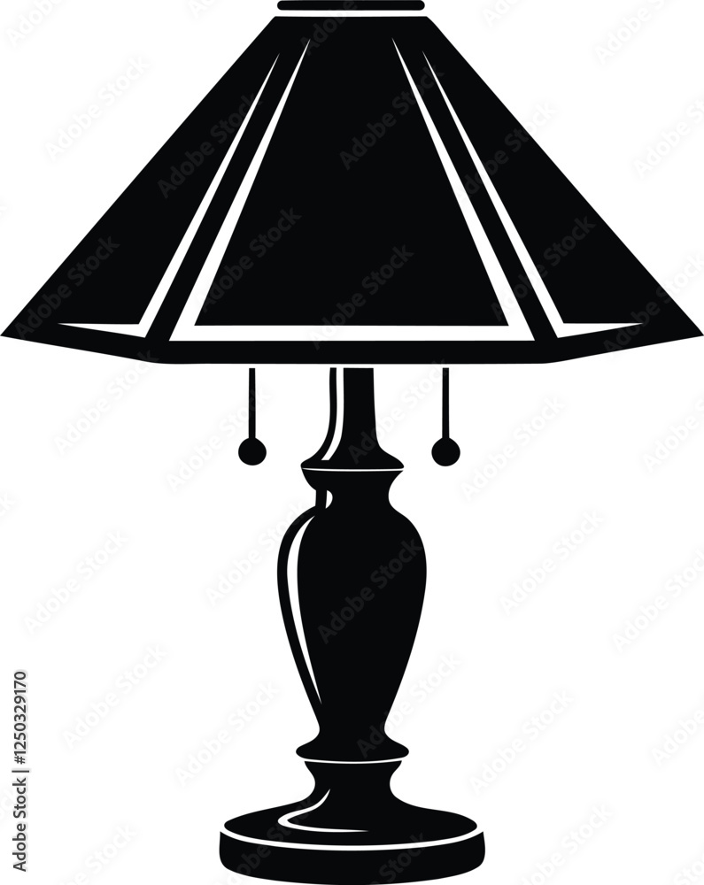Modern and premium quality Table Lamp silhouette and line art vector illustration design