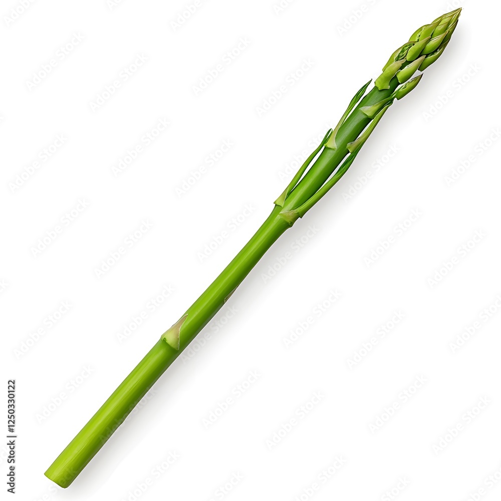 Naklejka premium Fresh Green Asparagus Stem Isolated on White Background Showcasing Organic Vegetable Nutrition for Healthy Cooking and Diet Choices