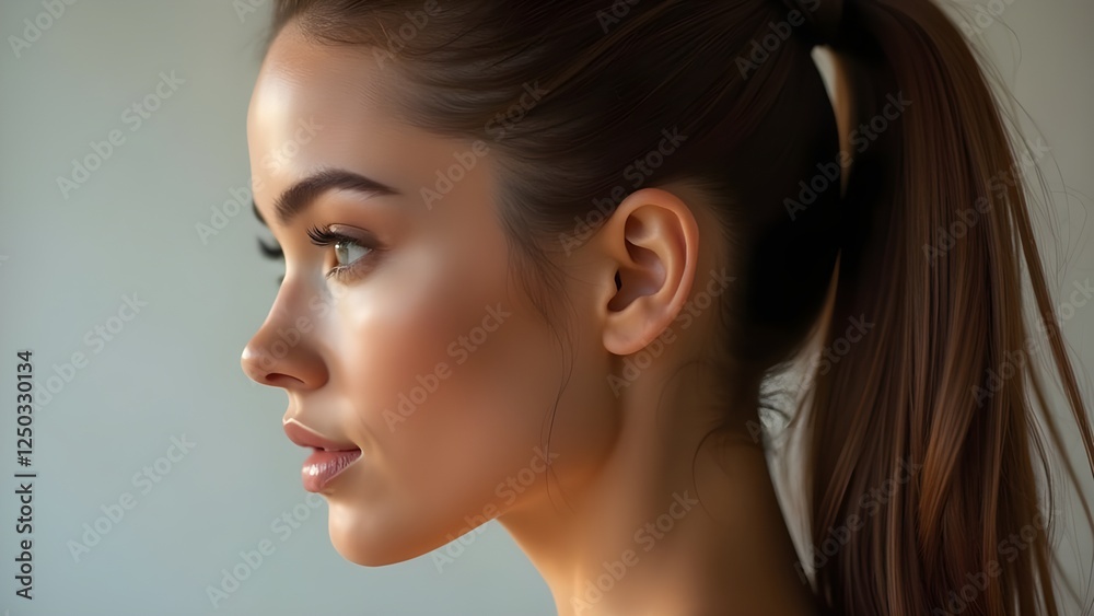 Ultra-Glossy Slick Ponytail with High Shine and Smooth, Sleek Finish Ultra-Glossy Slick Ponytail with High Shine and Smooth, Sleek Finish