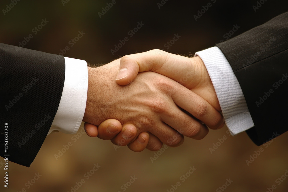 Two men shaking hands in a modern office, celebrating successful collaboration with smiles. Two men shaking hands in a modern office, celebrating successful collaboration with smiles.