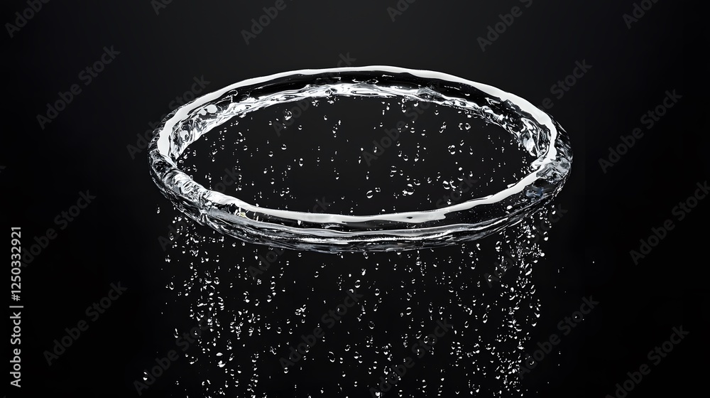 Water Ring Splashing Droplets Falling Down Water Ring Splashing Droplets Falling Down