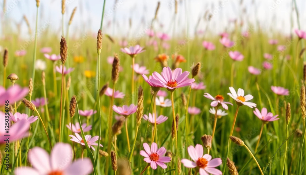 Obraz premium pink flowers in the field