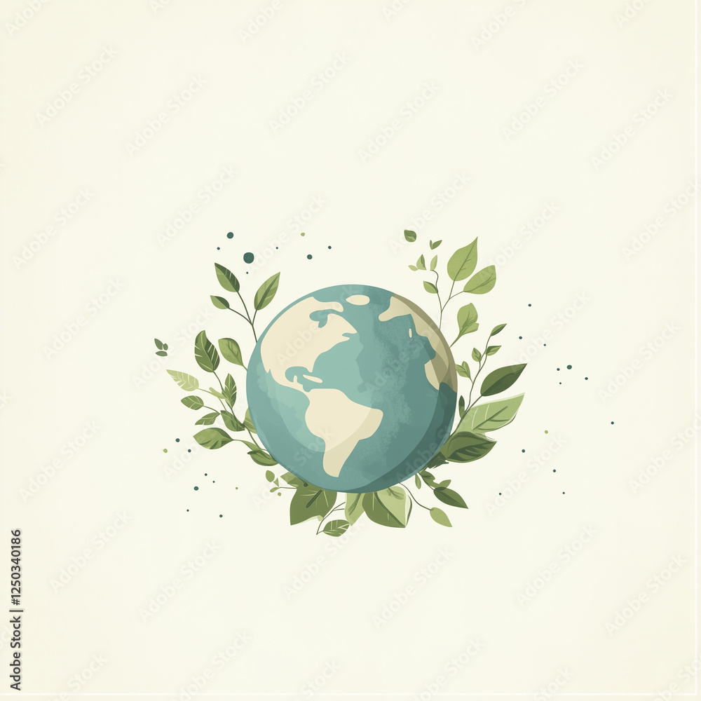 A minimalist Earth Day design featuring a soft-colored Earth at the center, surrounded by delicate green leaves. The peaceful pastel background and simple lines evoke calm and environmental care.
A minimalist Earth Day design featuring a soft-colored Earth at the center, surrounded by delicate green leaves. The peaceful pastel background and simple lines evoke calm and environmental care.
