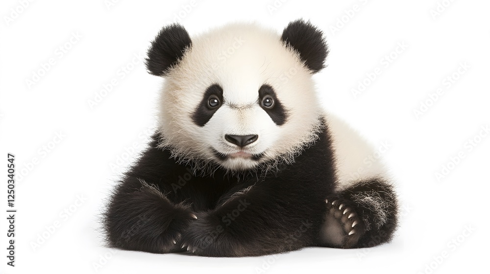 A soft, plush panda bear, clean white background, transparent isolate A soft, plush panda bear, clean white background, transparent isolate