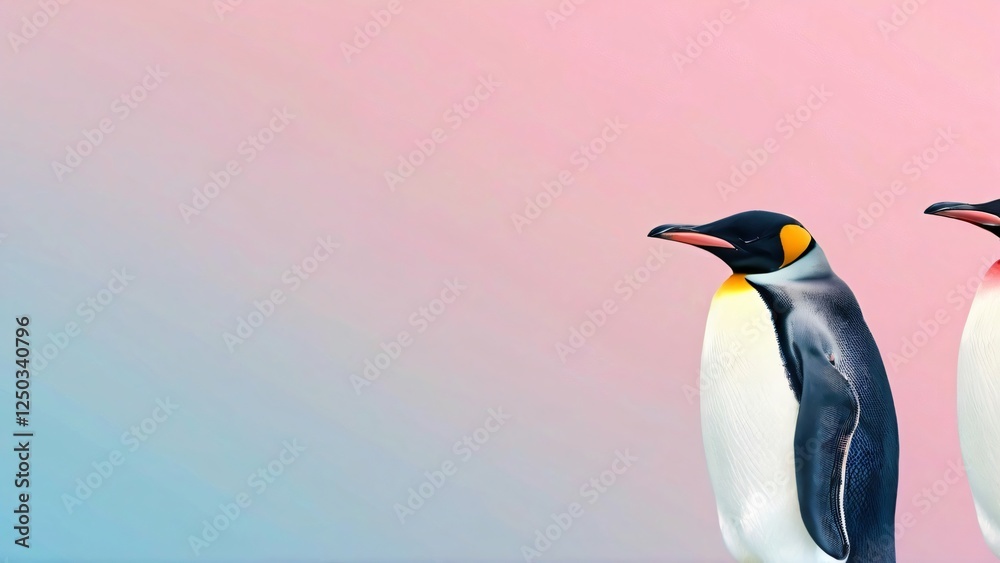 Fototapeta premium Beautiful Minimalistic Background with Copy Space for World Penguin Day