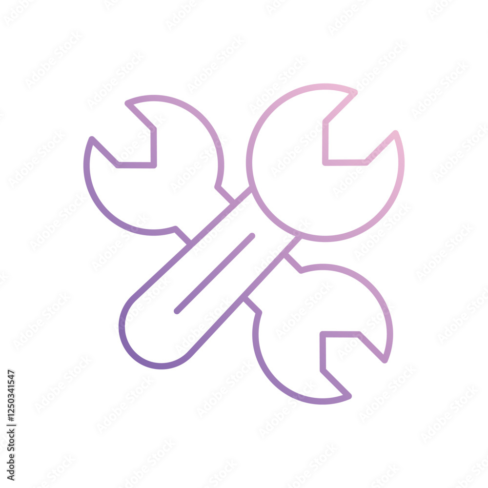 Wrench icon isolated on a white background. Vector illustration. Wrench icon isolated on a white background. Vector illustration.