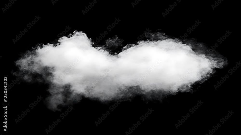 White cloud, black background, design element White cloud, black background, design element