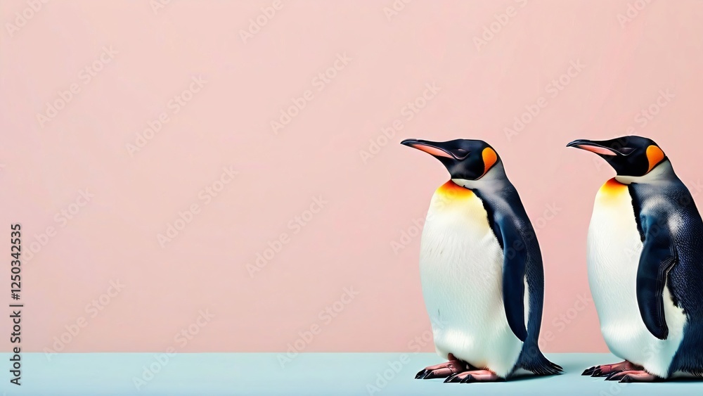 Fototapeta premium Beautiful Minimalistic Background with Copy Space for World Penguin Day