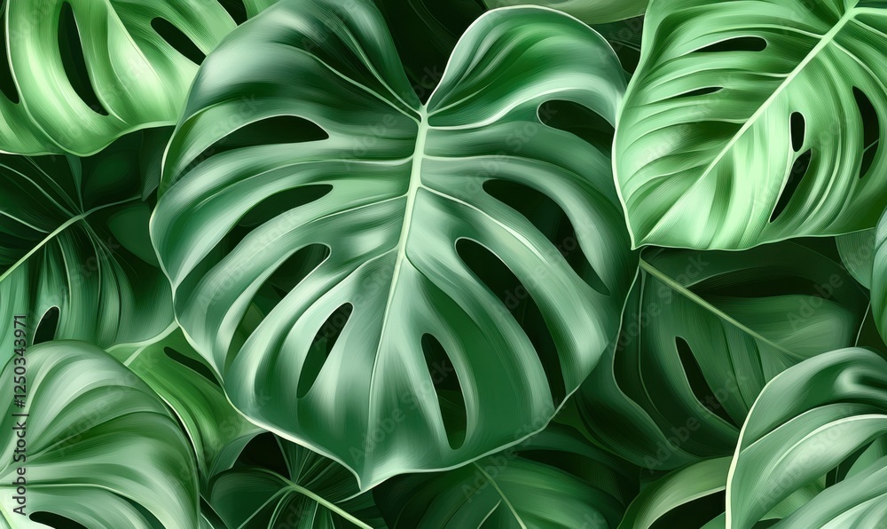 custom made wallpaper toronto digitalLush green tropical leaves background; nature, pattern, texture, design