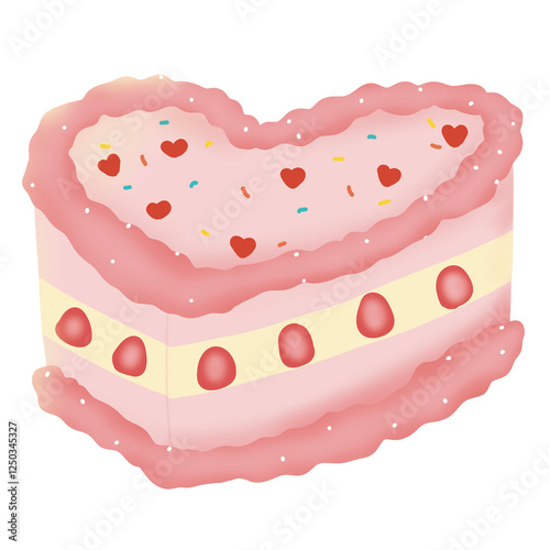 pink cake isolated on white