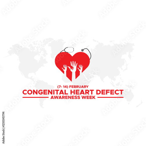 Congenital Heart Defect Awareness Week observed each year during February 7–14 .Calligraphy Poster Design. love icon .Vector illustration.