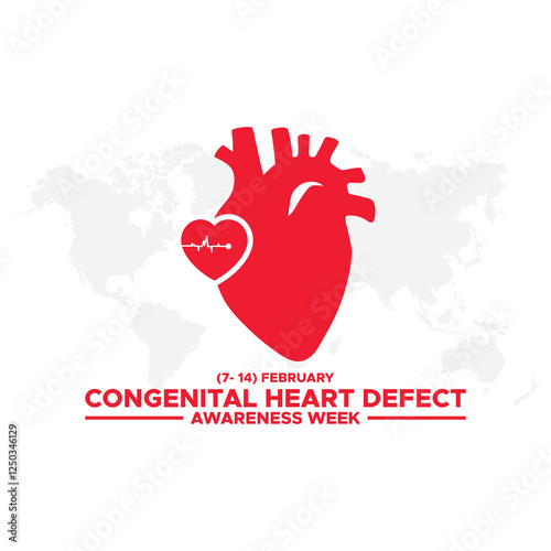 Congenital Heart Defect Awareness Week observed each year during February 7–14 .Calligraphy Poster Design. love icon .Vector illustration.