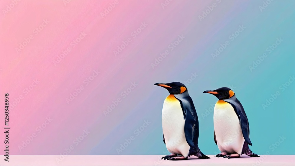 Naklejka premium Beautiful Minimalistic Background with Copy Space for World Penguin Day