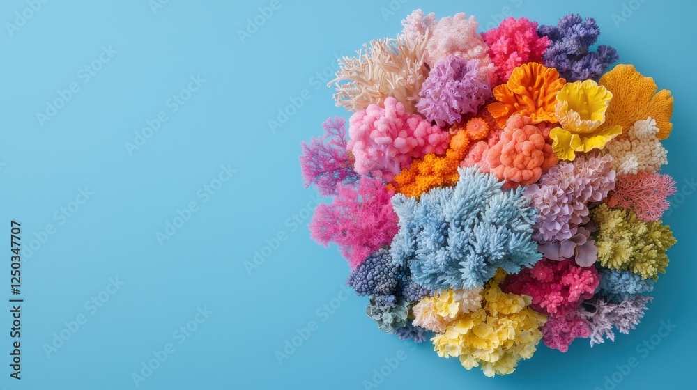 Fototapeta premium Vibrant coral reef display underwater world nature colorful environment aerial view marine beauty