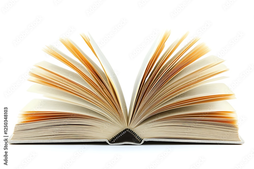 Fototapeta premium Open book, white background, knowledge, learning