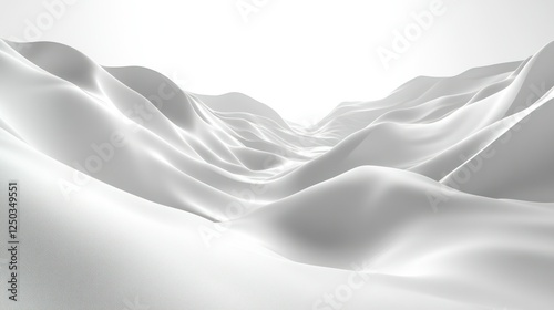 White abstract landscape, flowing hills, bright background, digital art, website banner