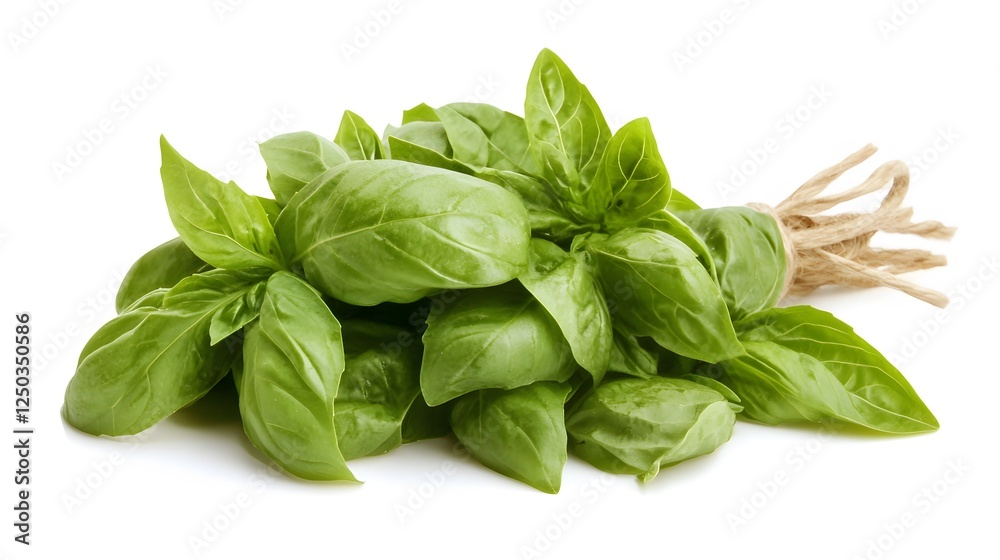 A bunch of fresh basil, isolated on white A bunch of fresh basil, isolated on white