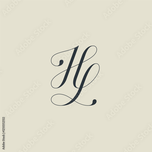 Monogram letters HL