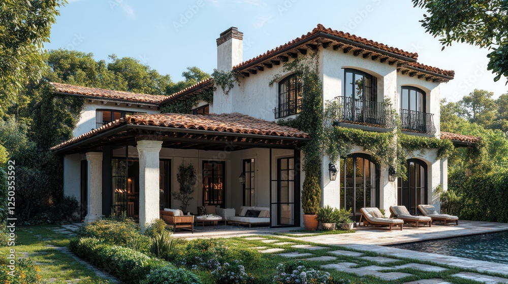 Fototapeta premium Mediterranean Villa: Luxurious Home Design