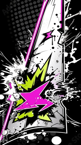Graffiti Art Design, Abstract Style,  Bold Graphics, Black Background