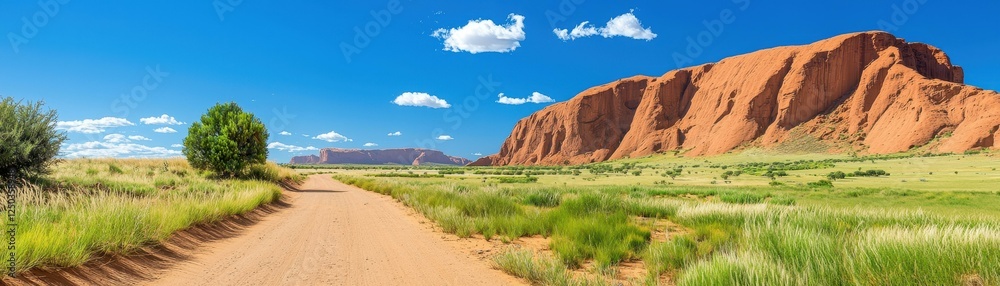 Fototapeta premium Stunning red rock formations under blue skies.