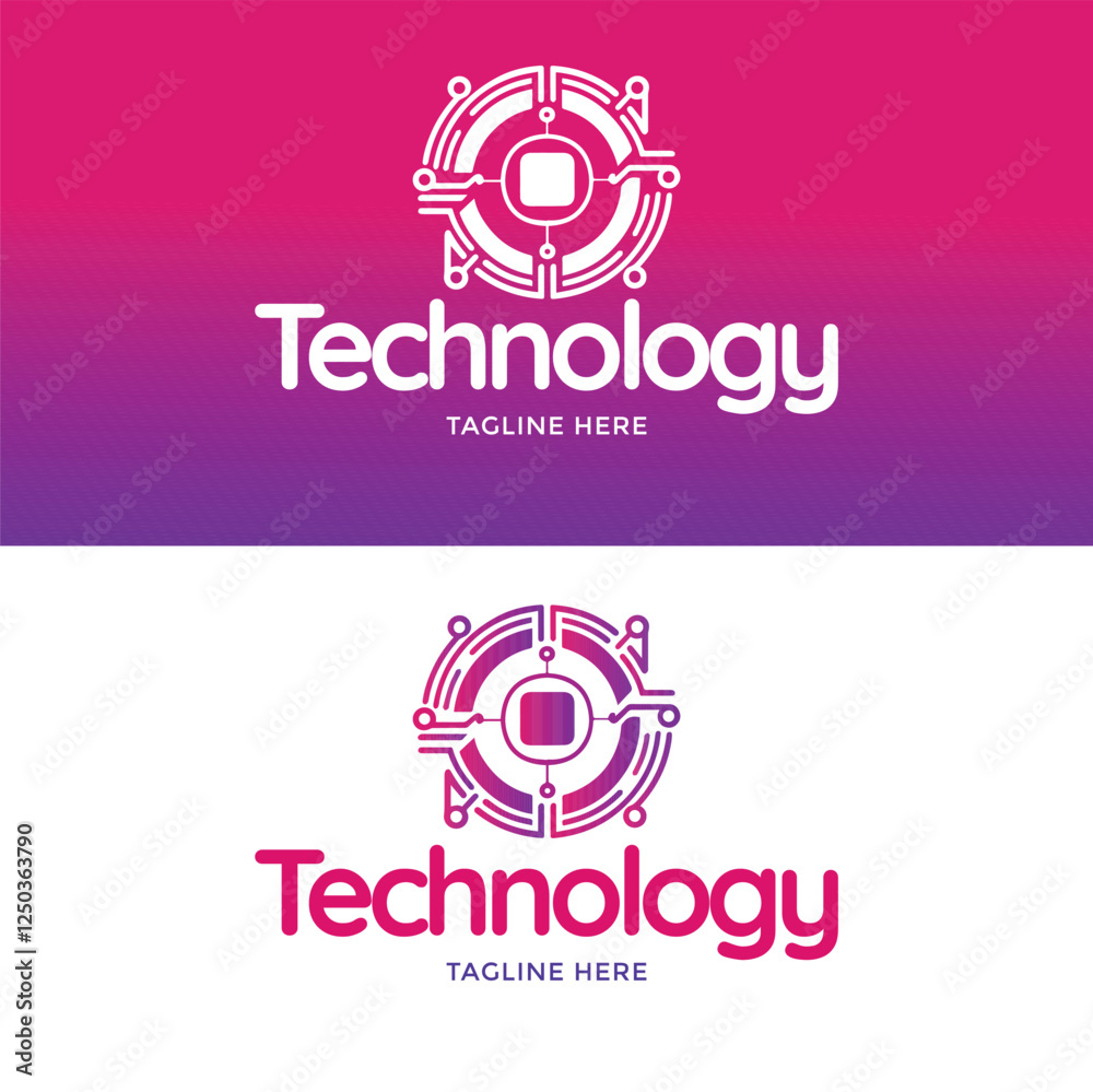 Modern and unique style technology logo Modern and unique style technology logo