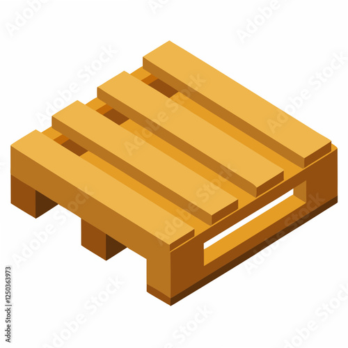  Wooden pallet Isolated on white background vector art illustration