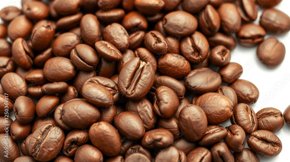 Macro Shot of Perfectly Roasted Coffee Beans Background Macro Shot of Perfectly Roasted Coffee Beans Background