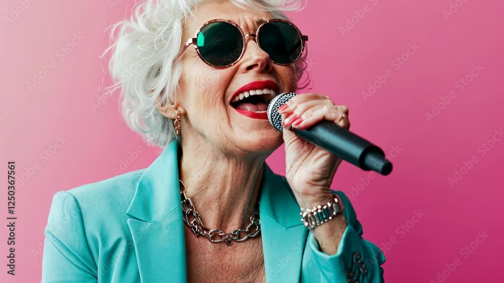 The Stylish Senior Singing Passionately