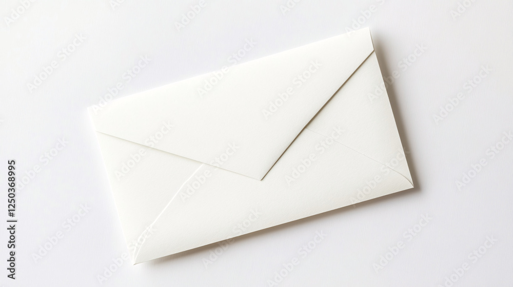 simple white envelope on white background mockup simple white envelope on white background mockup