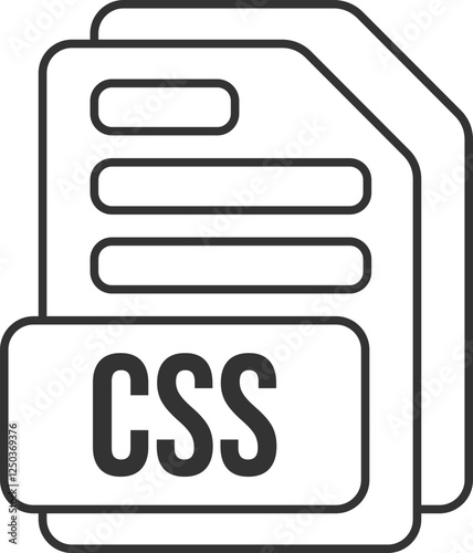 CSS File Format Icon Black Outline