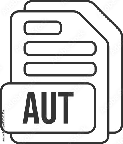 AUT File Format Icon Black Outline
