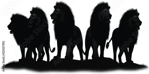Photography lion silhouette set