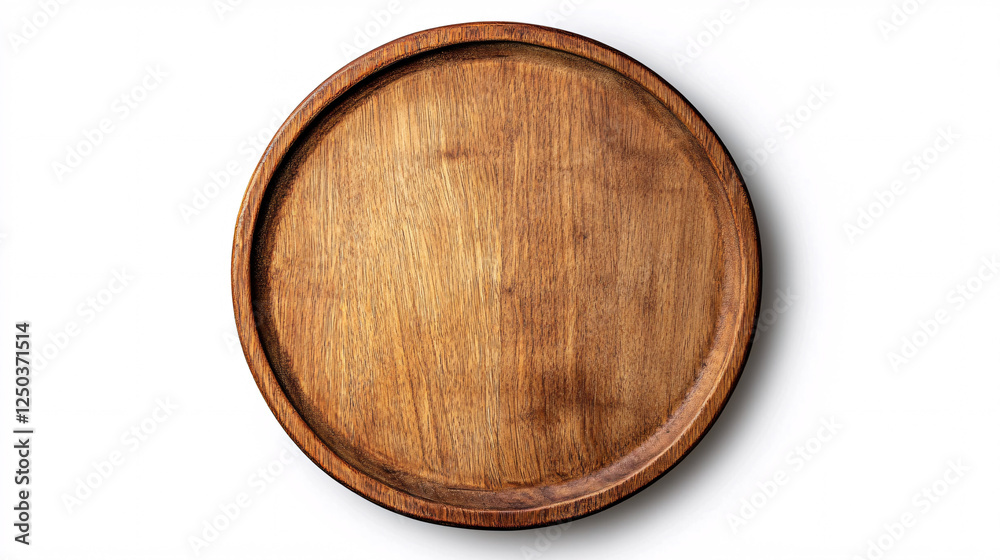empty wooden round plate isolated on white background top view mockup for food photography empty wooden round plate isolated on white background top view mockup for food photography
