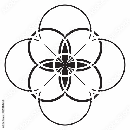 Minimalistic mandala of overlapping circles mandala vector design and illustration