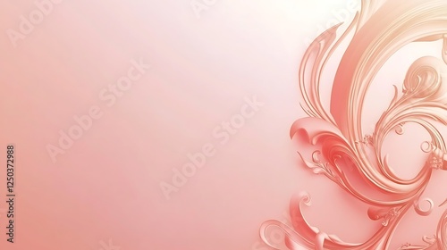 Abstract Pink Swirls Elegant Floral Design