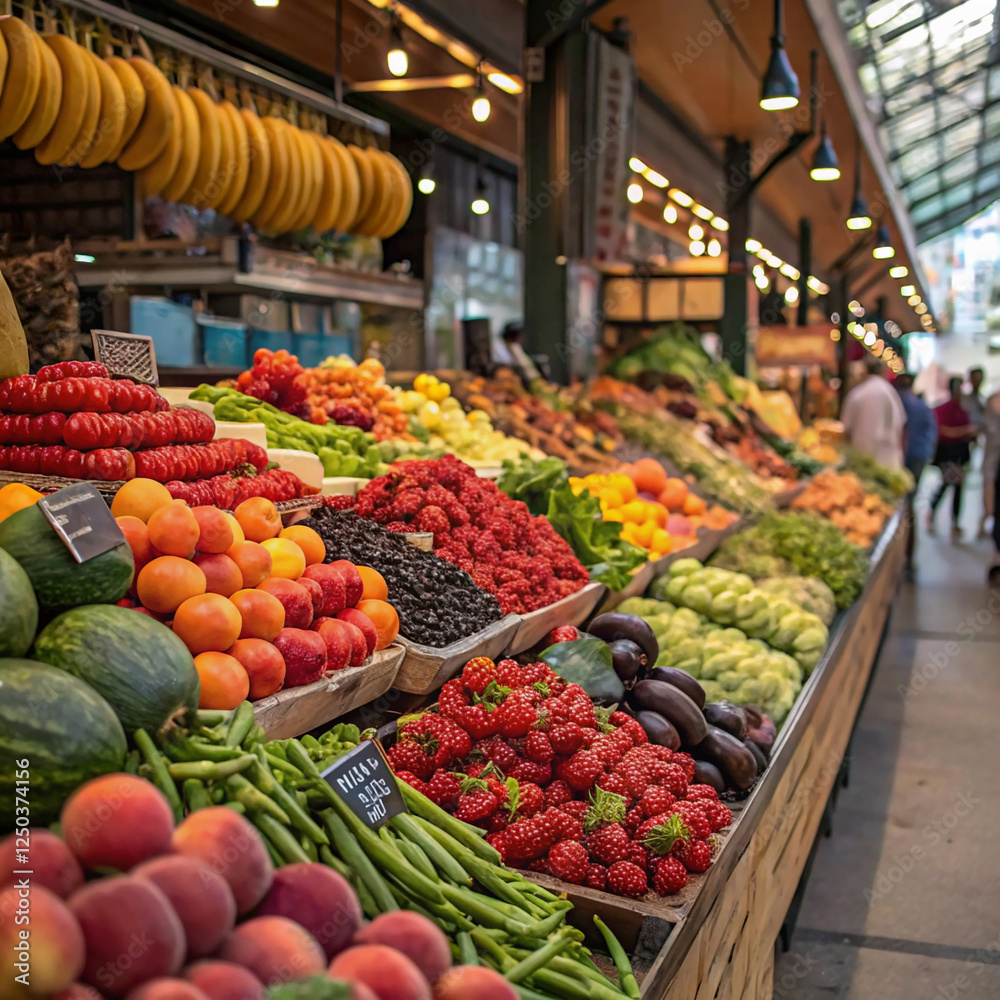 fruits and vegetables at the market fruits and vegetables at the market