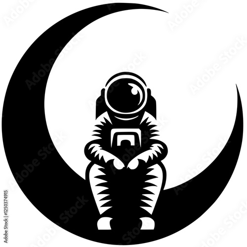 Silhouette of an astronaut contemplating