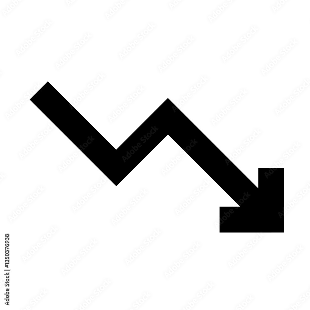 Chart Arrow Down - Simple Minimalist Business Icon Chart Arrow Down - Simple Minimalist Business Icon