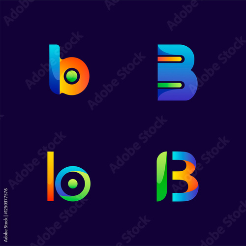 Letter logo Gradient b logo collection Logo
