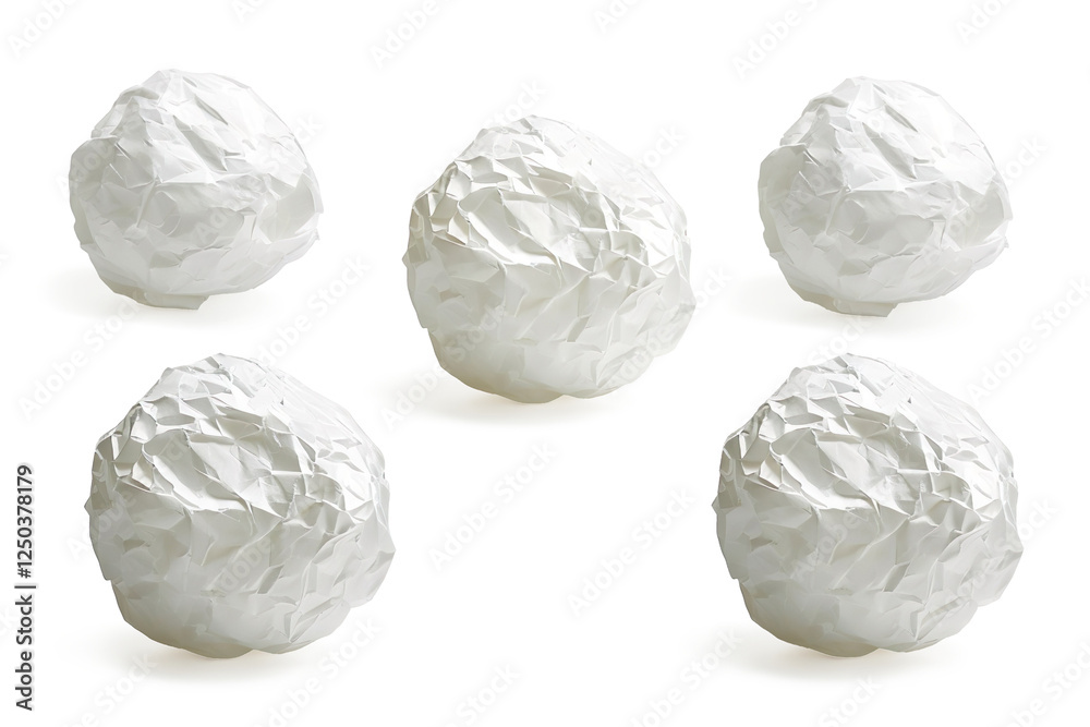 Fototapeta premium white crumpled paper ball on a transparent background