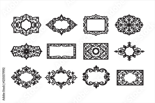 Set of Islamic lasercut pattern design