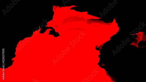 black and red semaless fluid loop animation 4k